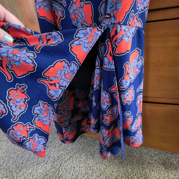 ANTHROPOLOGIE Peter Som X Made in Kind Tiered Floral Dress Size 4 Blue Red - Picture 8 of 15